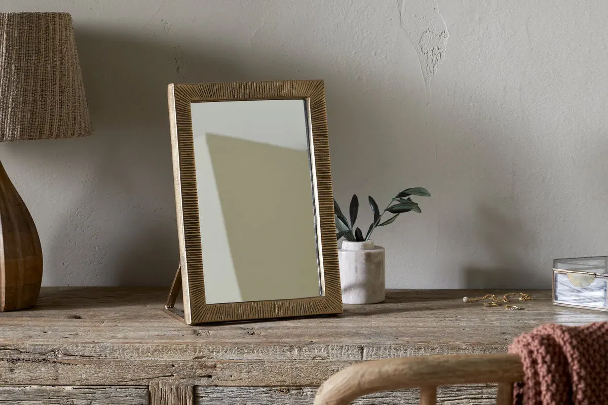 Baja Standing Mirror - Antique Brass product