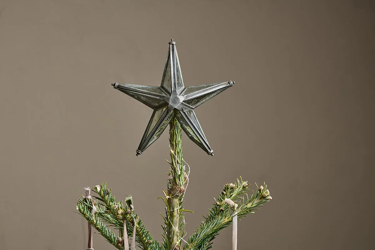 Bakara Star Tree Topper - Antique Silver