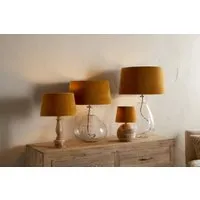 Batakha Large Lampshade - Dark Ochre, Velvet & Linen alternate view