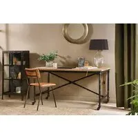 Benia Iron & Reclaimed Wood Desk - Dark Grey