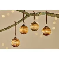 Betini Set of 4 Christmas Baubles - Gold alternate view