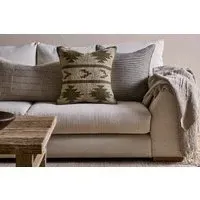 Bhumi Cushion Cover - Khaki Green, Wool & Jute