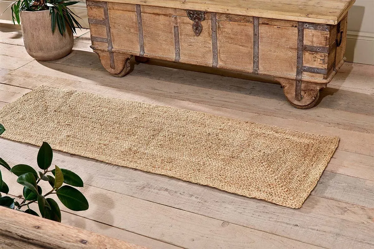 Braided Hemp Floor Runner - Brown, Hemp product