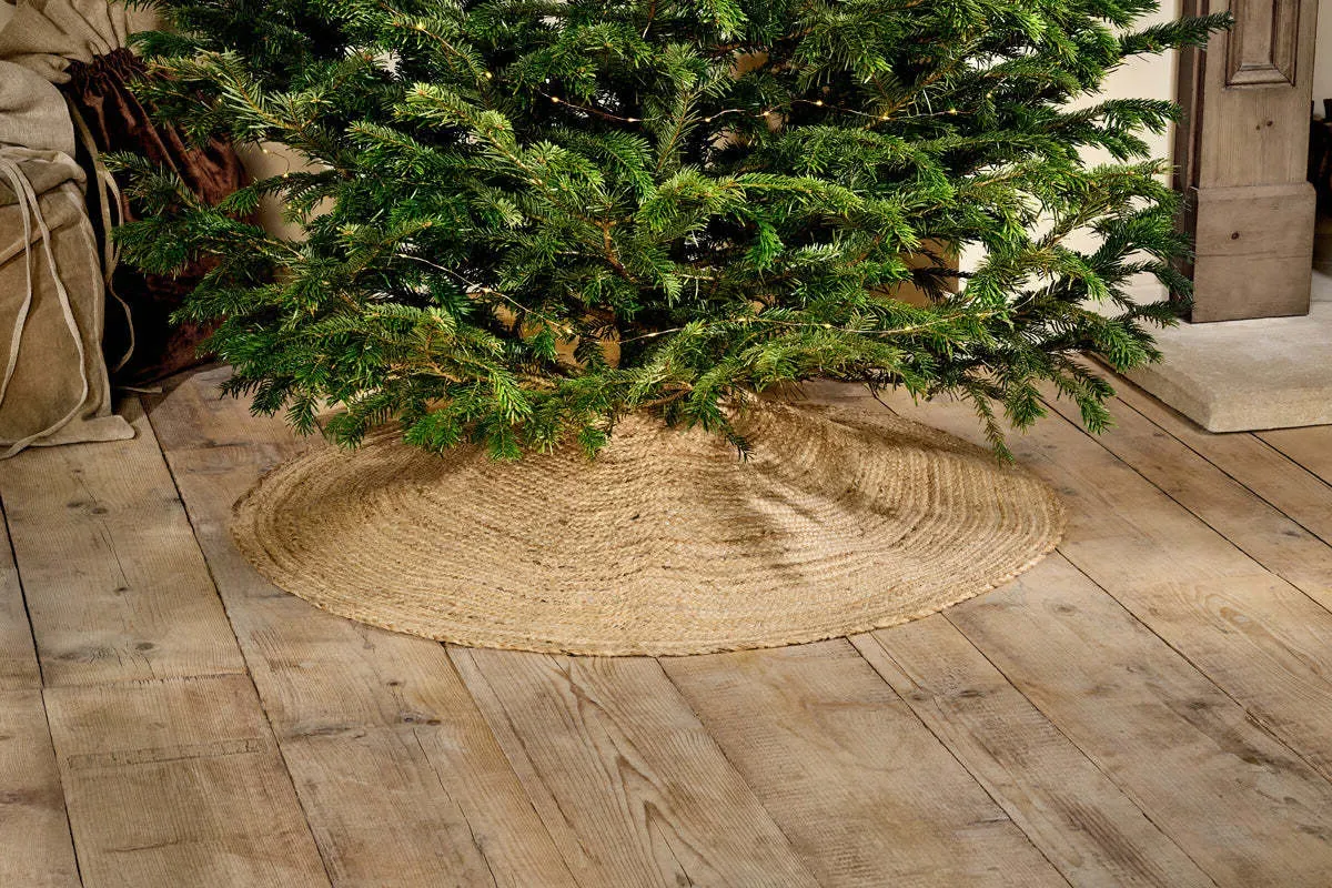 Buno Braided Hemp Christmas Tree Skirt - Natural by NKUKU