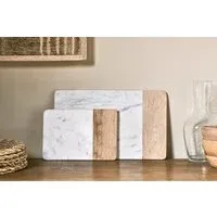 Bwari Long Marble Serving Board - White