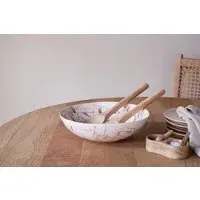 Canela Splatter Serving Bowl - Dusty Terracotta
