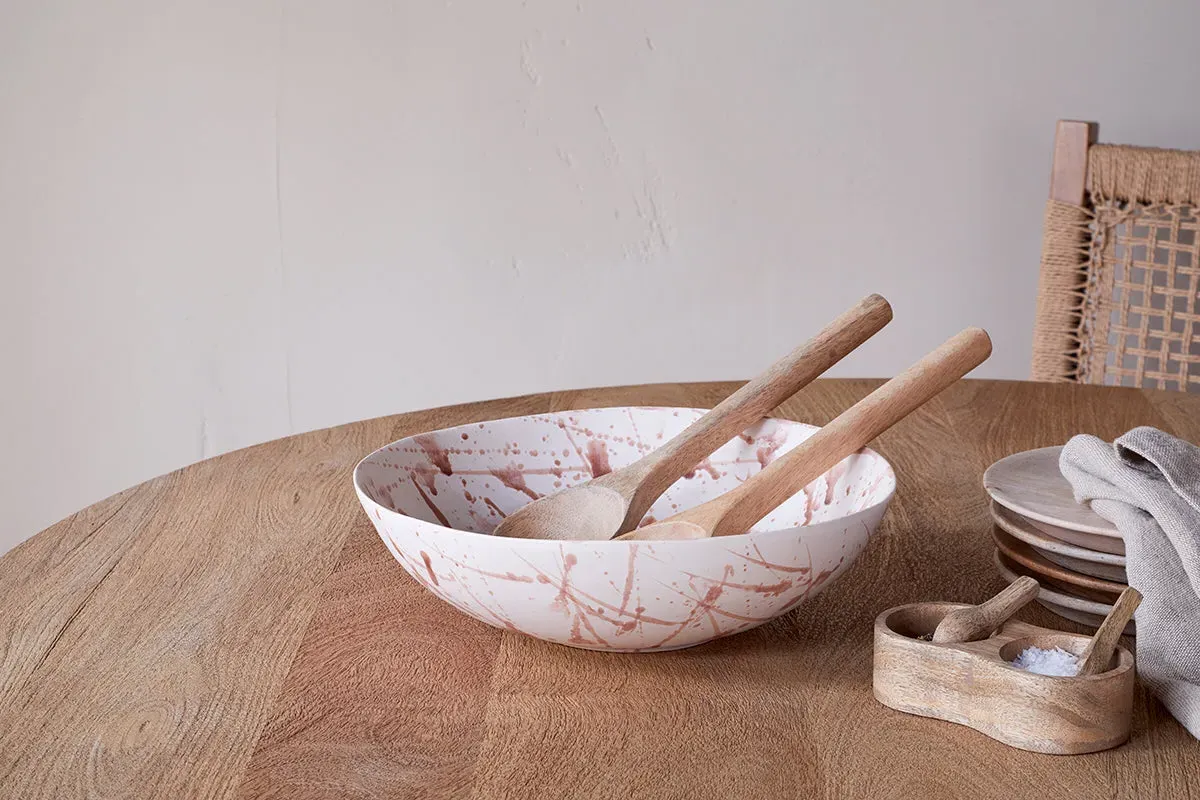 Canela Splatter Serving Bowl - Dusty Terracotta image