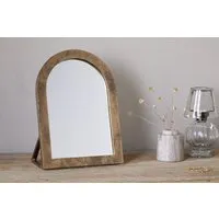 Cayce Cast Aluminium Standing Vanity Mirror - Antique Brass alternate view