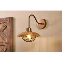 Chakai Wall Lamp - Natural, Mango Wood & Antique Brass alternate view