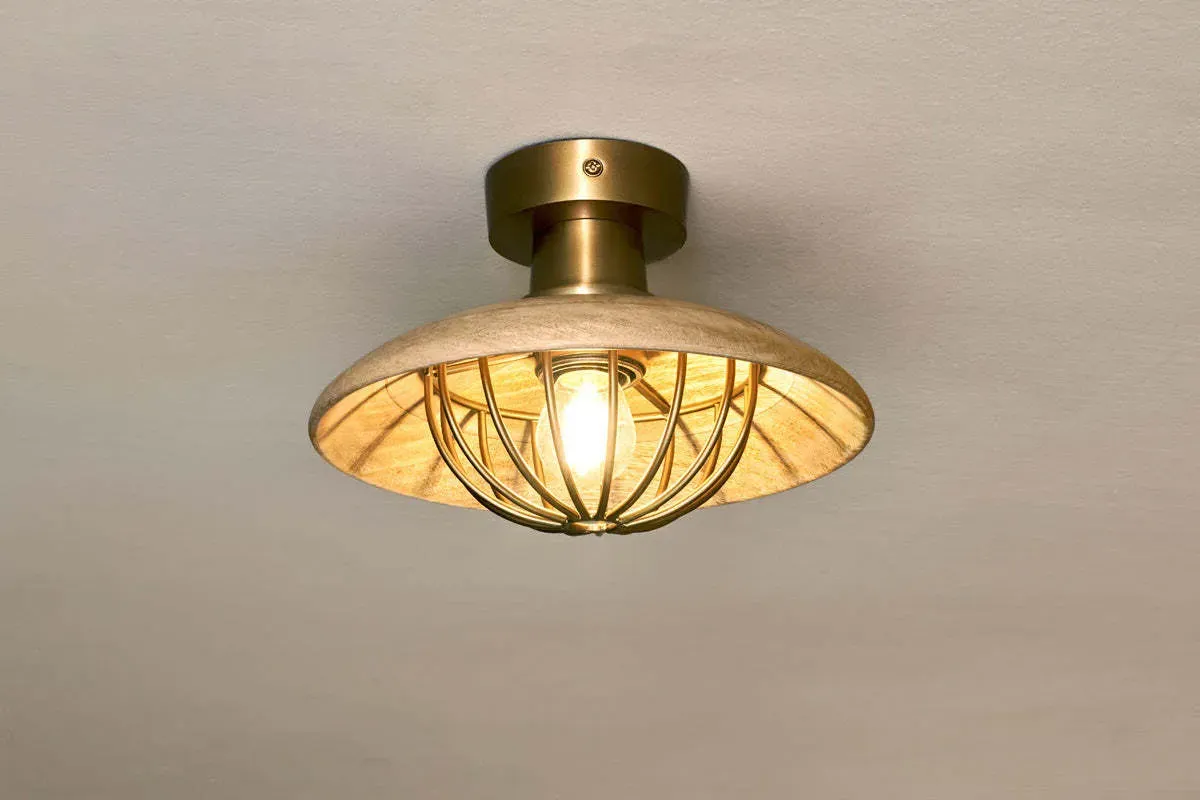 Chakai Wood & Metal Flush Ceiling Light - Natural product