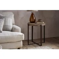 Chakala Round Side Table - Reclaimed Wood, Iron alternate view