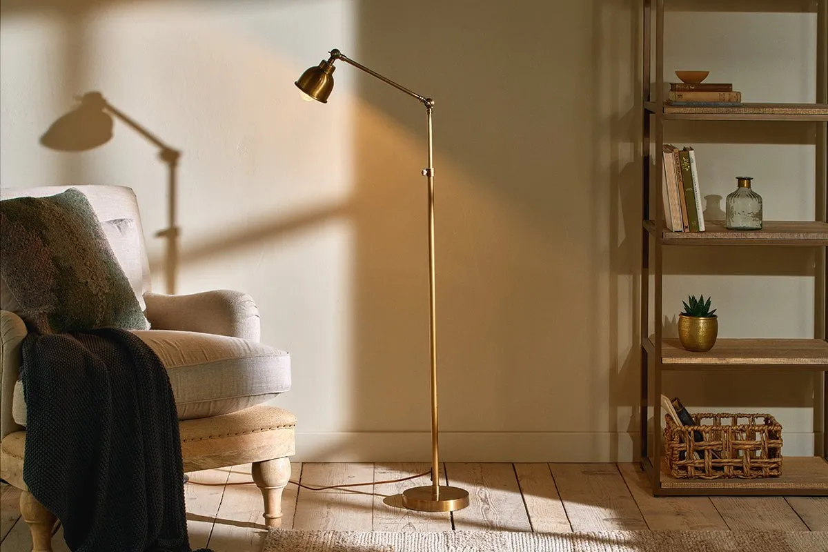 Chapda Adjustable Task Floor Lamp - Antiqued Brass image