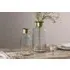 Chara Large Hammered Bottle Vase - Clear Glass, Antique Brass