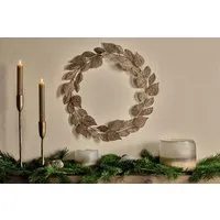 Charita Filigree Leaf Christmas Wreath - Antique Brass, Iron alternate view
