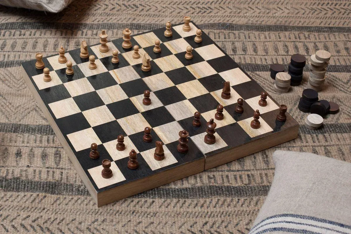 Chess & Draughts Set - Mango Wood image
