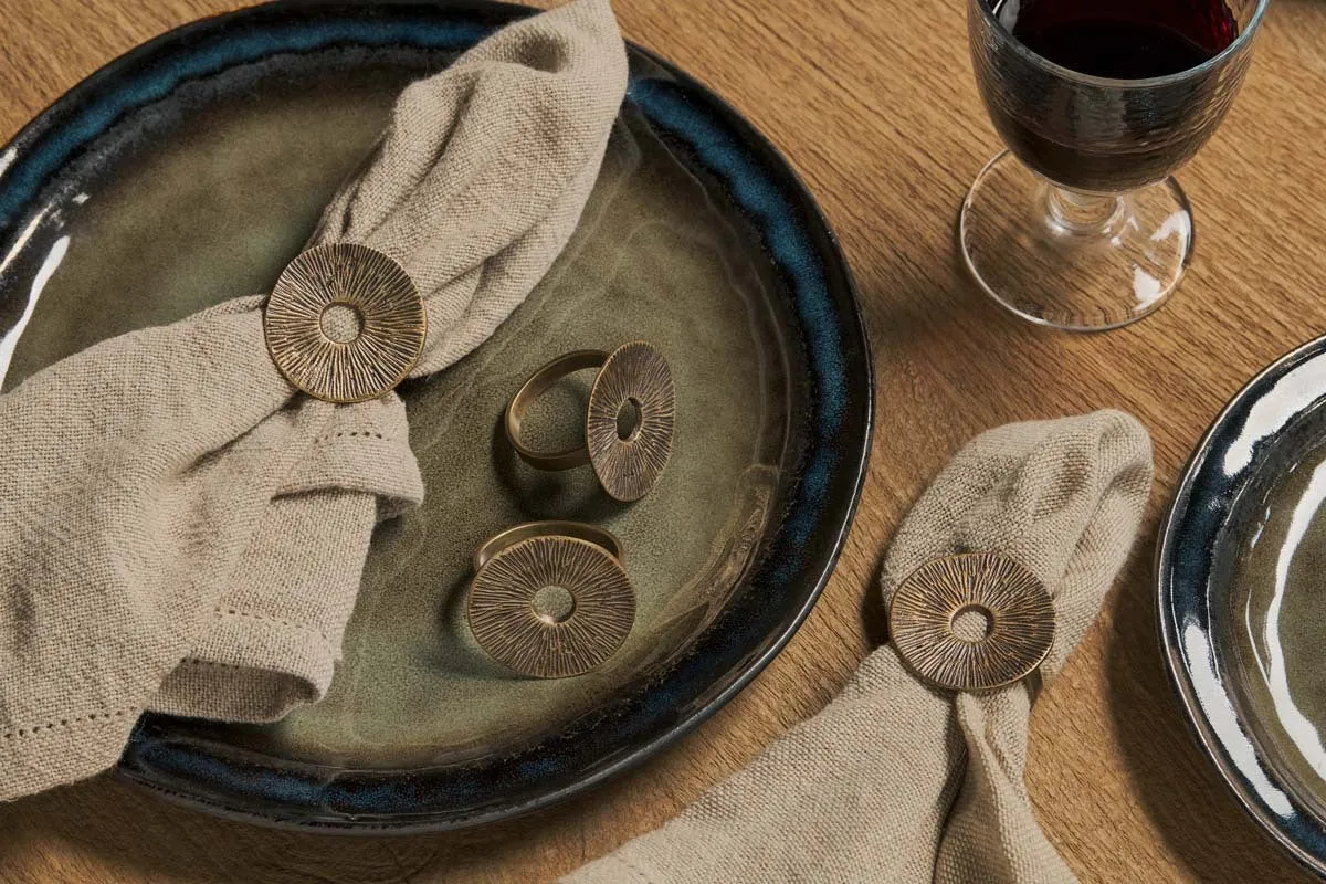 Dankuni Napkin Rings Set of 4 - Antique Brass product
