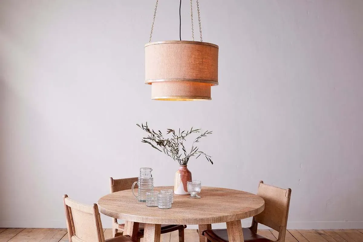 Darat Two-Tier Pendant Light - Natural, Mango Wood & Jute product