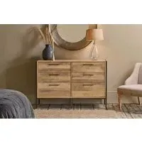 Dasai 6-Drawer Chest of Drawers - Natural, Mango Wood