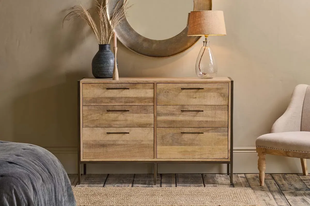 Dasai 6-Drawer Chest of Drawers - Natural, Mango Wood image