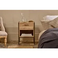 Dasai Bedside Table with Drawer - Natural, Mango Wood alternate view