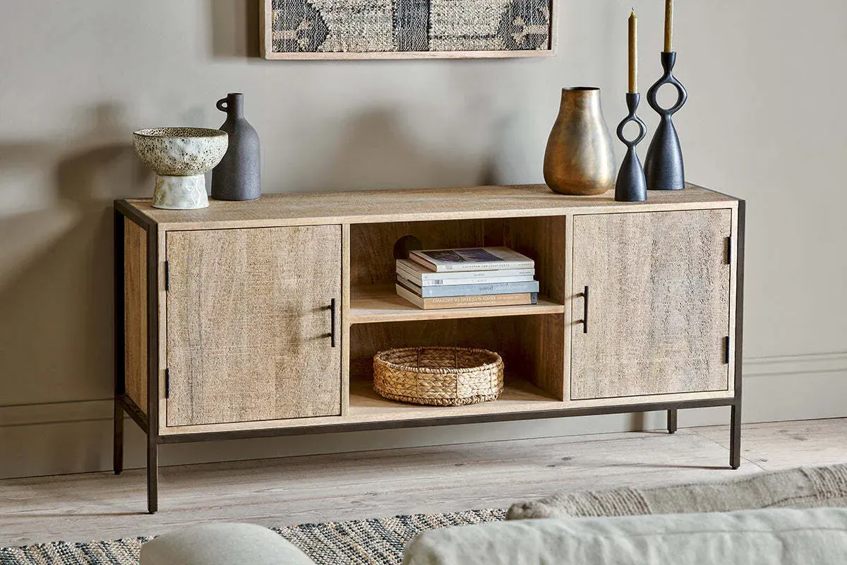 Dasai Media Unit with Storage - Natural, Mango Wood product