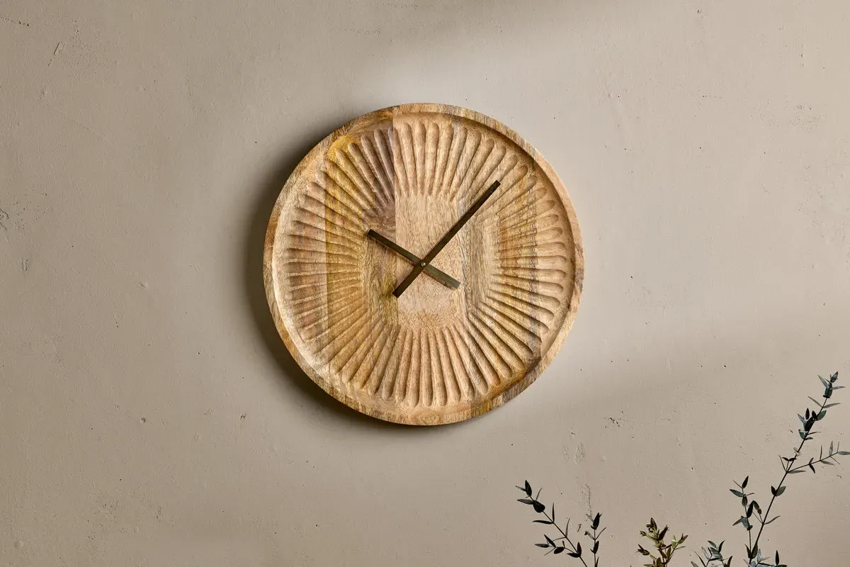 Deevena Mango Wood Clock - Mango Wood image
