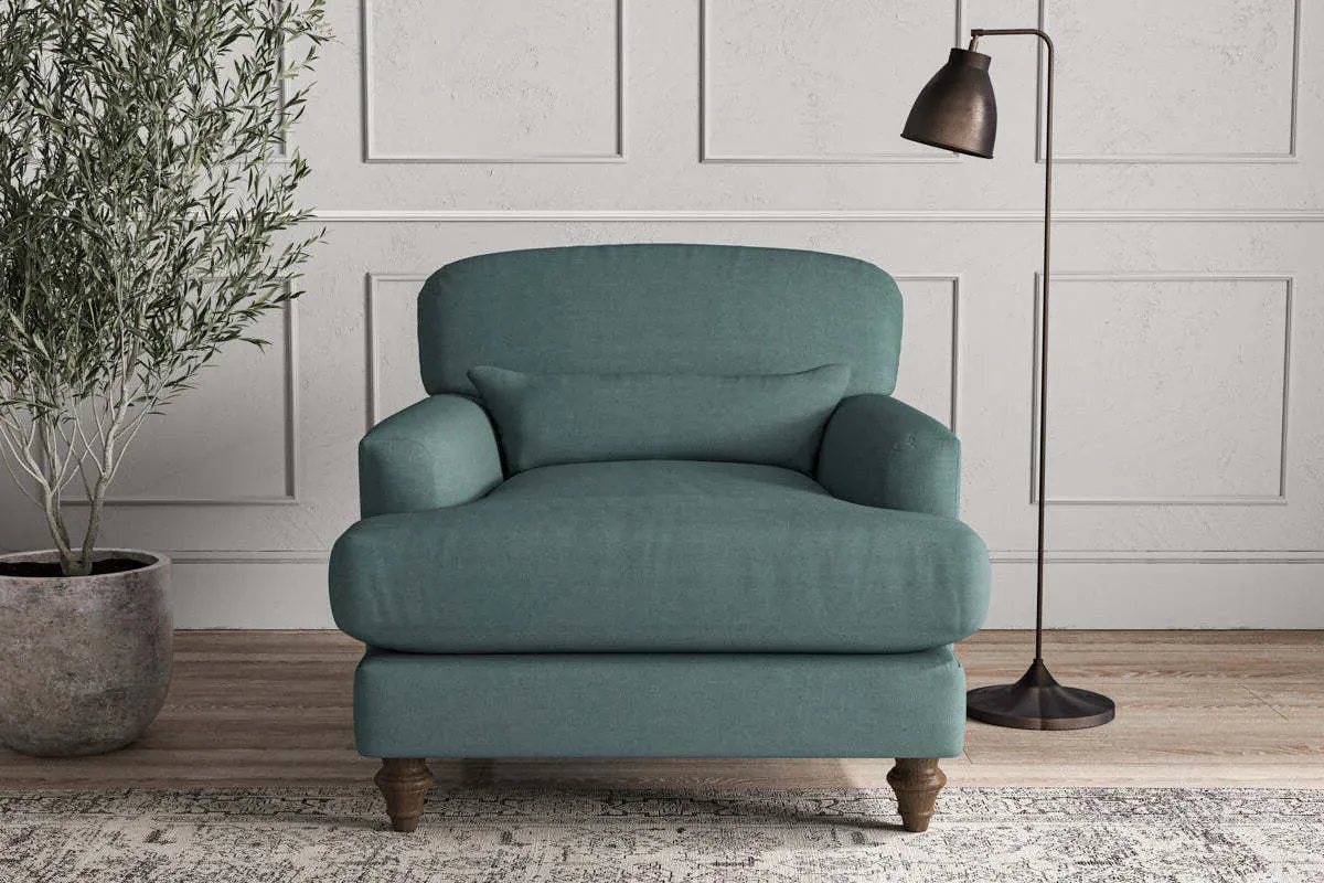 Deni Armchair with Lumbar Cushion - Teal, Recycled Cotton product