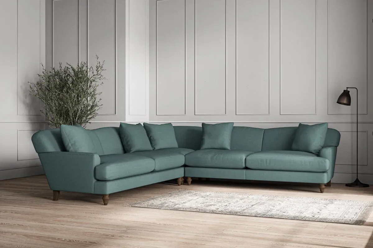 Deni Grand Corner Sofa - Airforce, Recycled Cotton