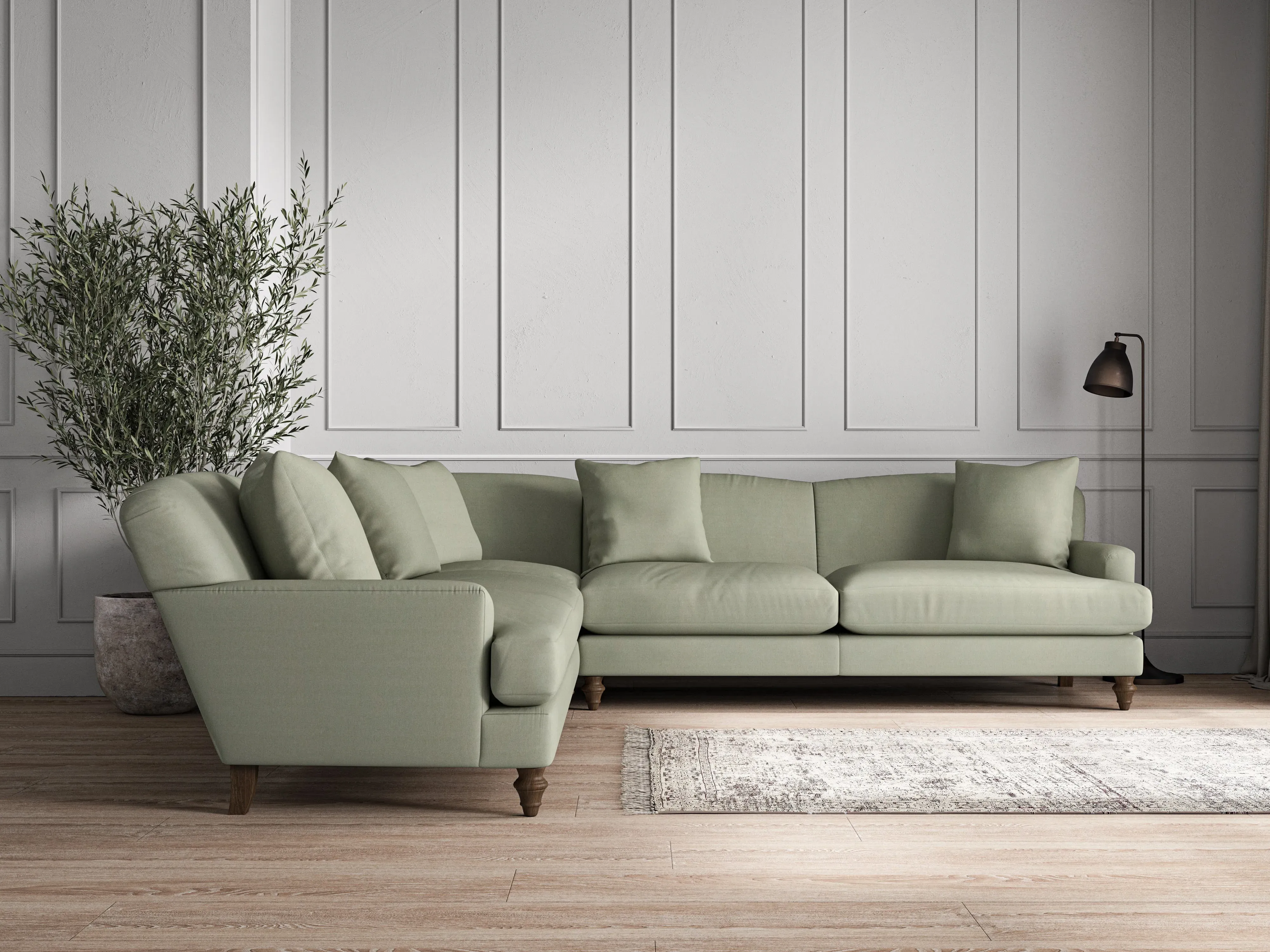 Deni Grand Corner Sofa - Seaspray, Recycled Cotton