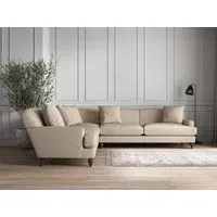Deni Grand Corner Sofa - Stone, Recycled Cotton
