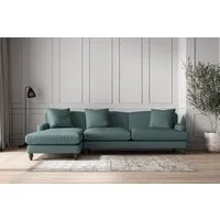 Deni Grand Left Hand Chaise Sofa - Airforce, Recycled Cotton