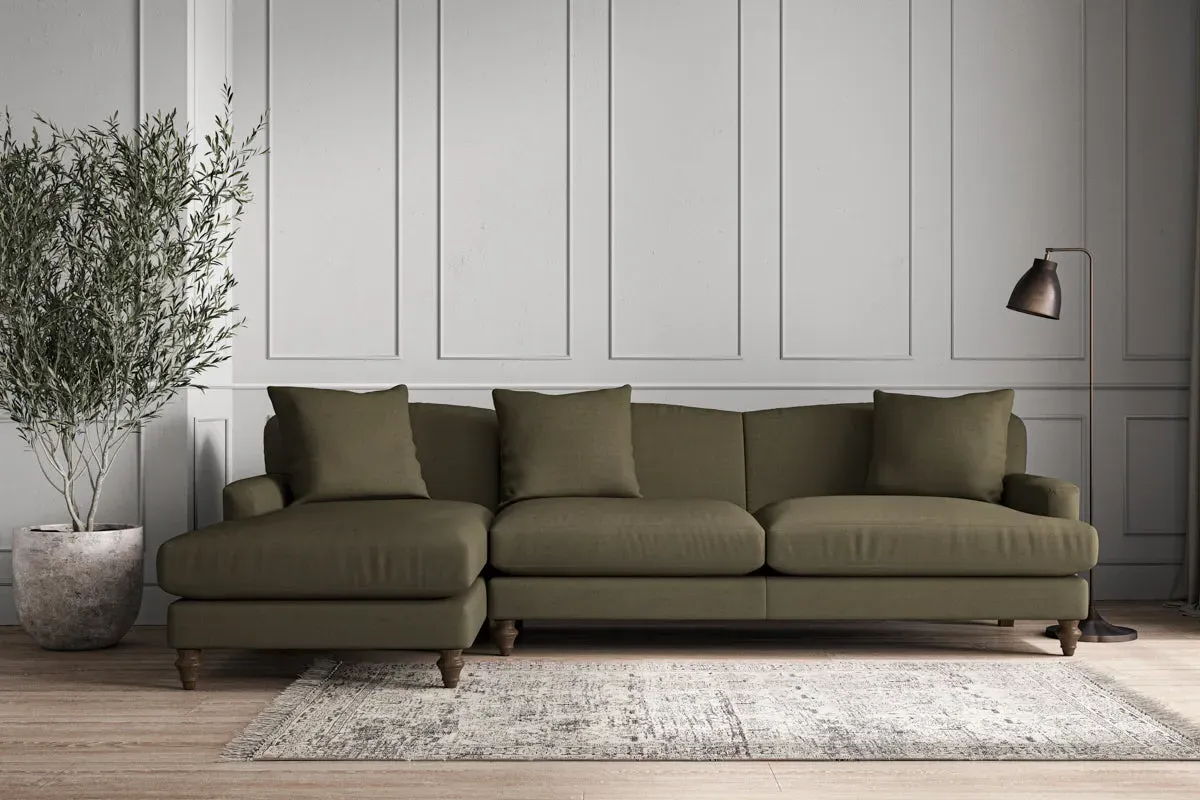 Deni Grand Right Hand Chaise Sofa - Fatigue, Recycled Cotton