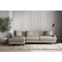 Deni Grand Right Hand Chaise Sofa - Flax, Cotton