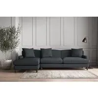 Deni Grand Right Hand Chaise Sofa - Thunder, Recycled Cotton
