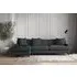 Deni Grand Right Hand Chaise Sofa - Thunder, Recycled Cotton