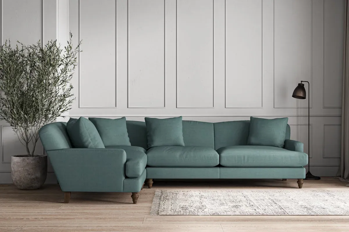 Deni Grand Right Hand Corner Sofa - Airforce, Recycled Cotton