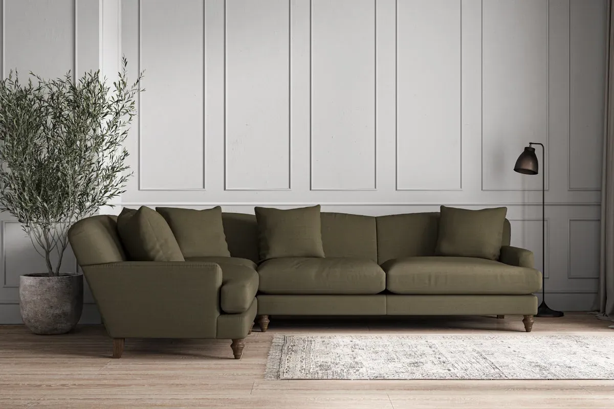 Deni Grand Right Hand Corner Sofa - Fatigue, Recycled Cotton