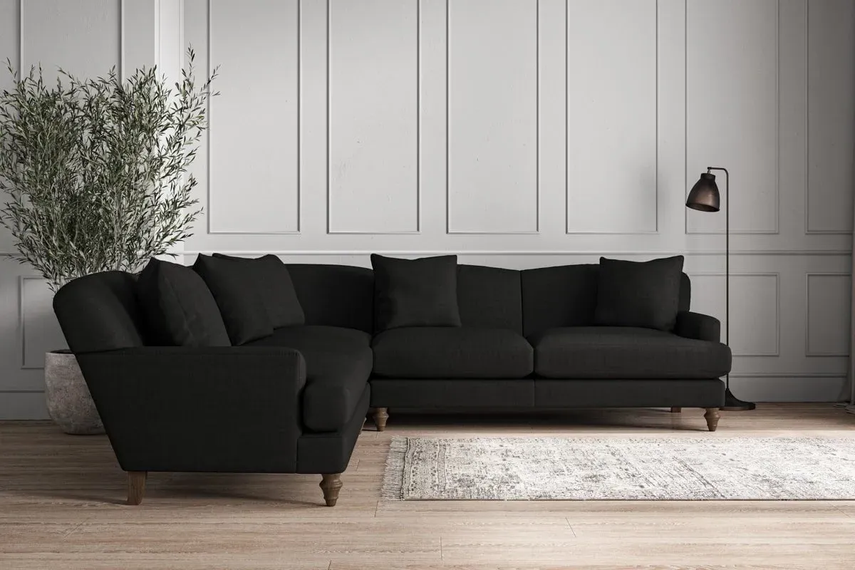 Deni Large Corner Sofa - Charcoal, Brera Linen