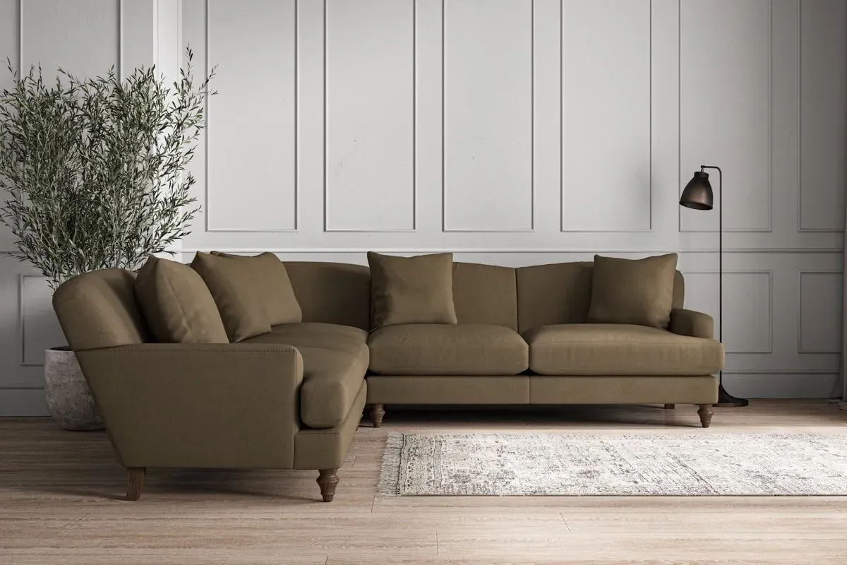 Deni Large Corner Sofa - Chestnut, Brera Linen