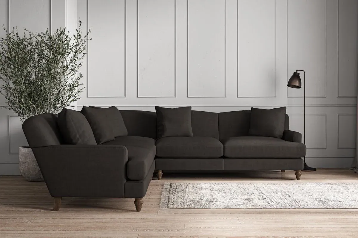Deni Large Corner Sofa - Espresso, Brera Linen