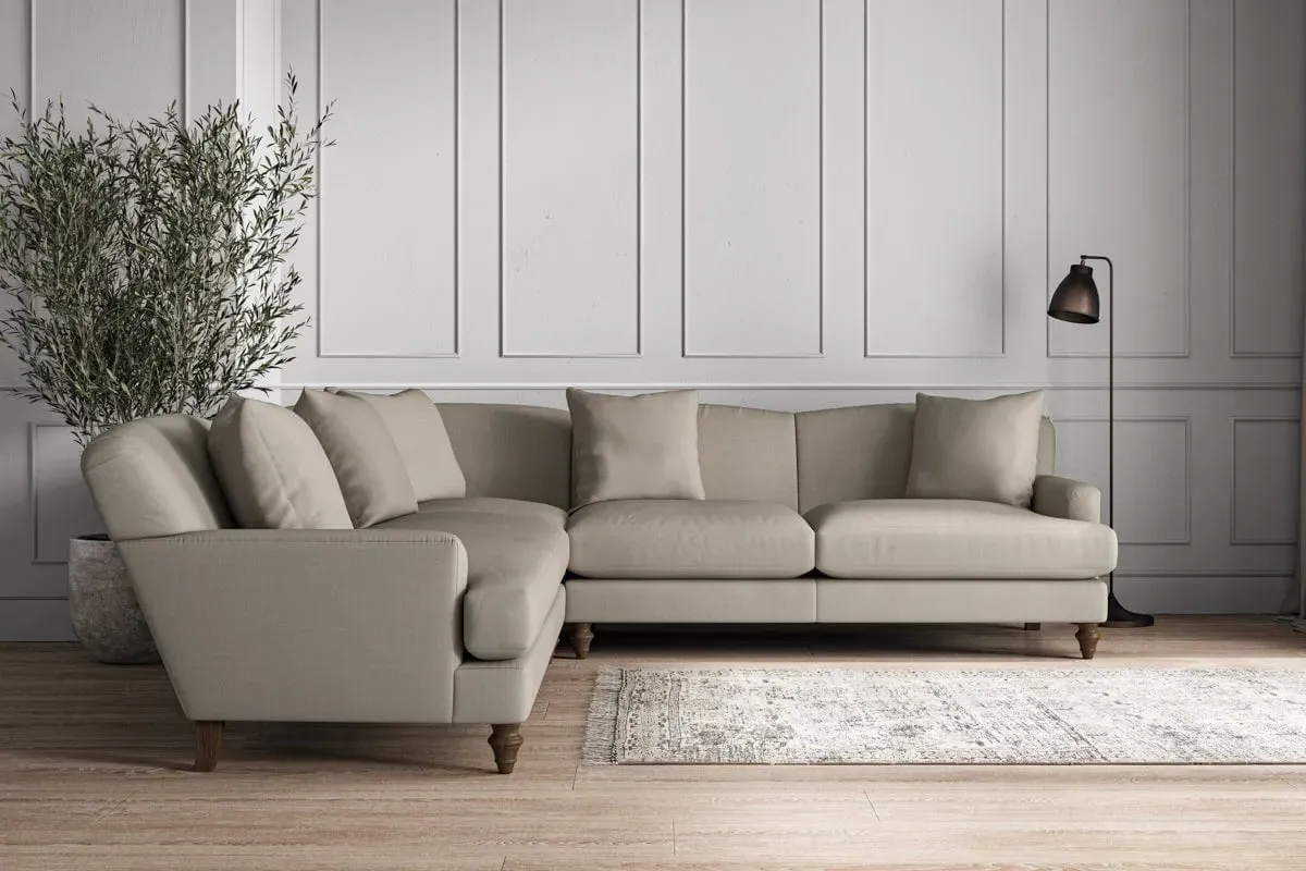 Deni Large Corner Sofa - Flax, Recycled Cotton