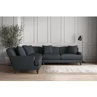 Deni Large Corner Sofa - Thunder, Recycled Cotton