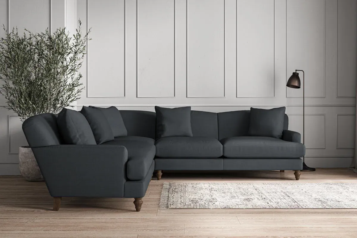 Deni Large Corner Sofa - Thunder, Recycled Cotton