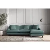 Deni Large Left Hand Chaise Sofa - Airforce, Recycled Cotton