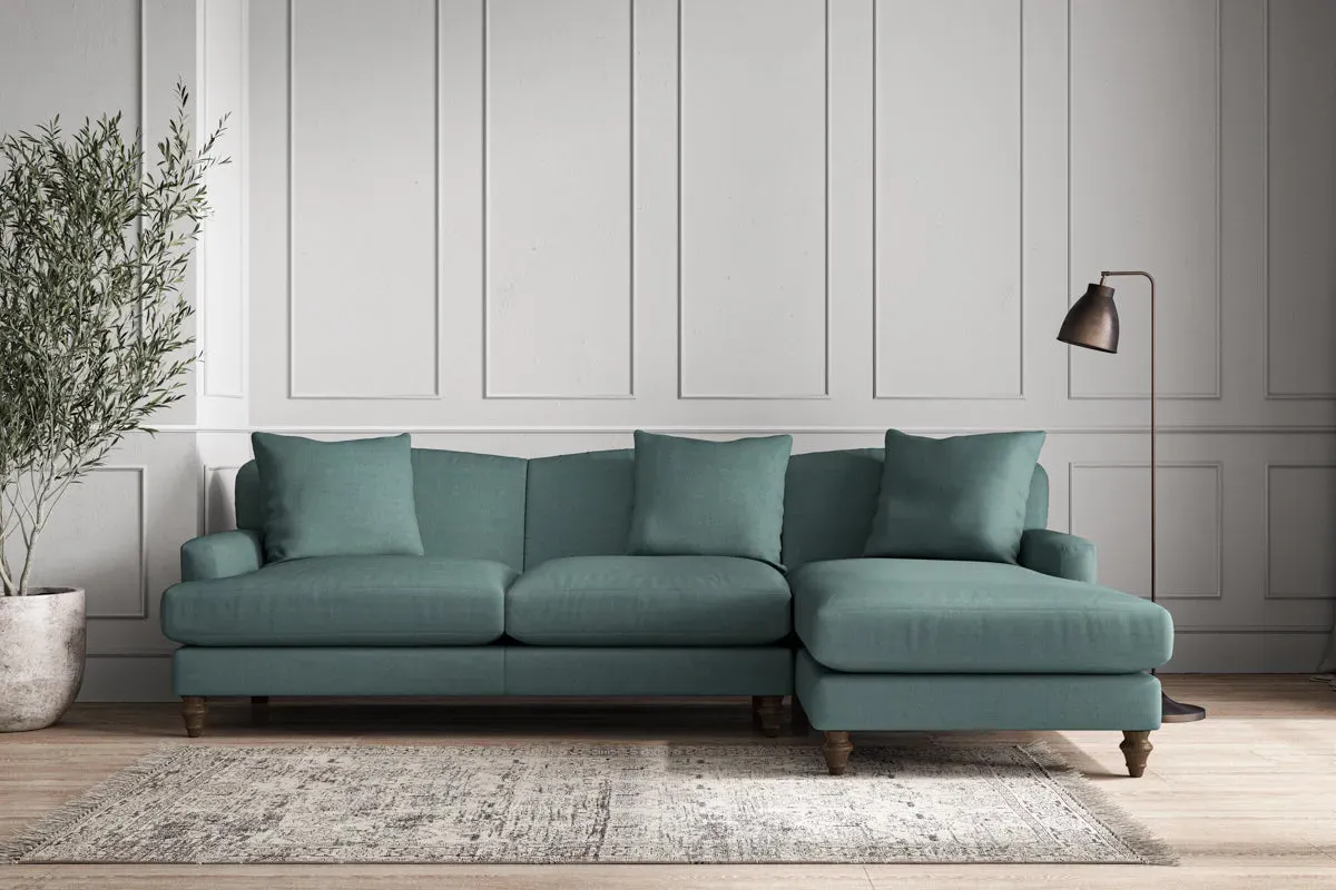 Deni Large Left Hand Chaise Sofa - Airforce, Recycled Cotton image