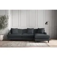 Deni Large Left Hand Chaise Sofa - Thunder, Recycled Cotton