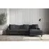 Deni Large Left Hand Chaise Sofa - Thunder, Recycled Cotton