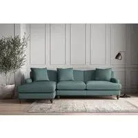 Deni Large Right Hand Chaise Sofa - Airforce, Recycled Cotton