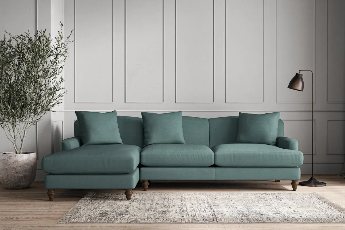 Deni Large Right Hand Chaise Sofa - Airforce, Recycled Cotton image