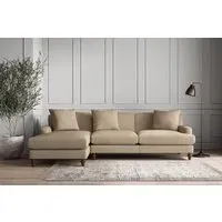Deni Large Right Hand Chaise Sofa - Pebble, Linen